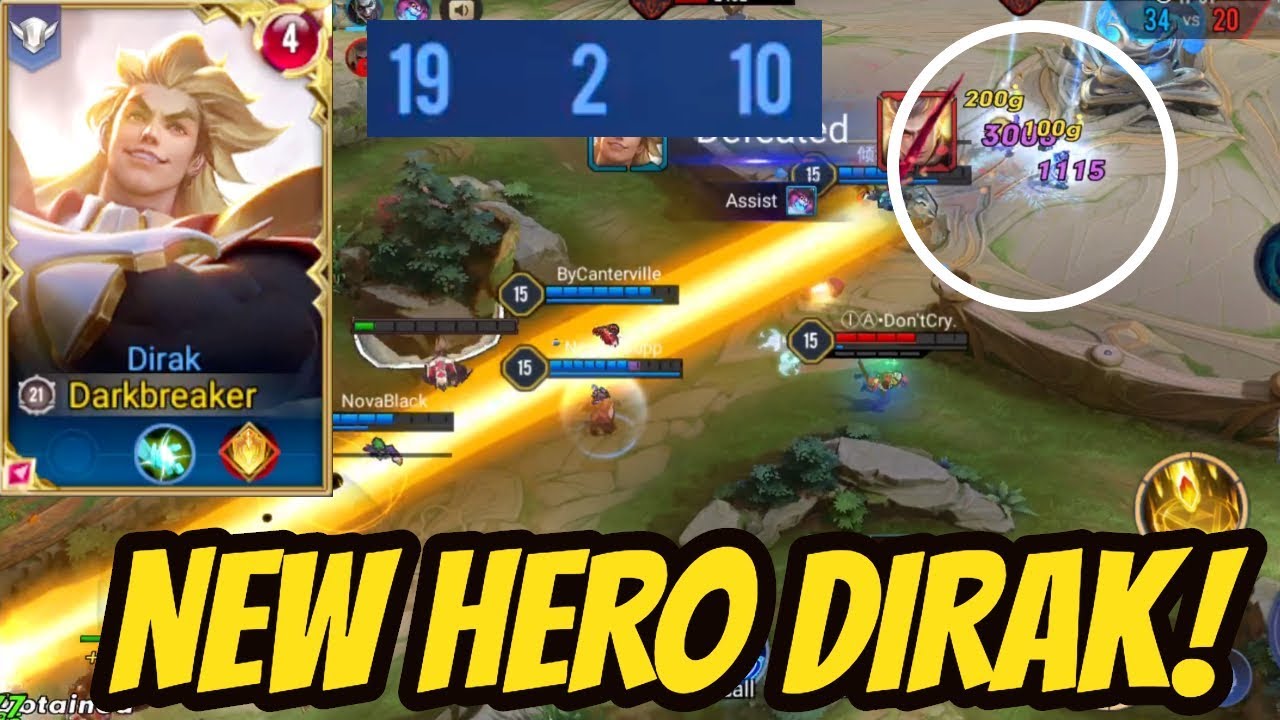 DIRAK NEW HERO 19 KILLS JUNGLE GAMEPLAY  | AoV | 傳說對決 | RoV | Li&ecirc;n Qu&acirc;n Mobile