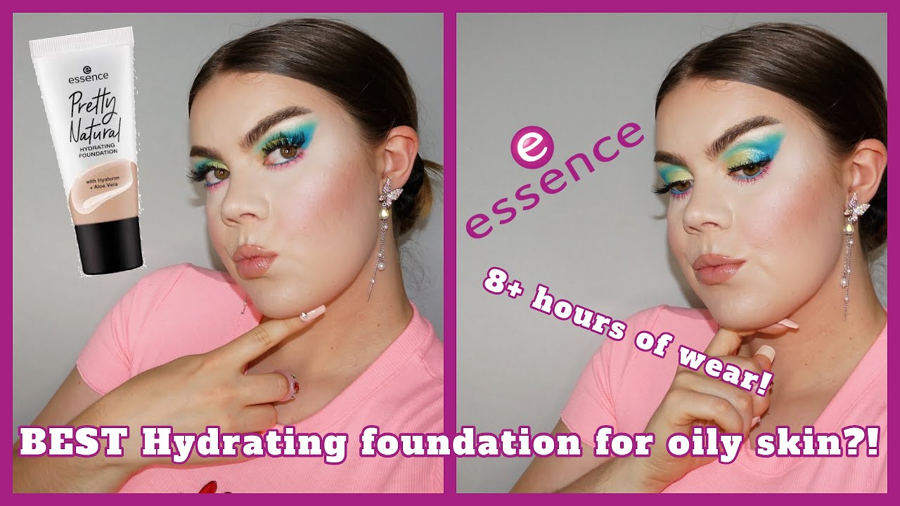NEW Essence Pretty Natural Hydrating Foundation Review & Wear Test on OILY Skin!