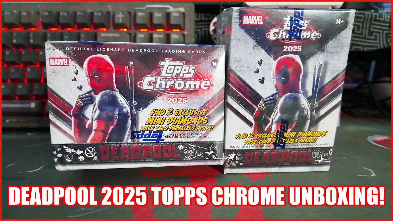 Распаковка коллекционной карточки Deadpool Topps Chrome 2025