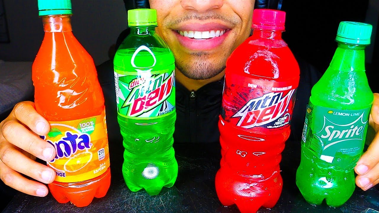 ASMR EDIBLE SODA BOTTLES GUMMY DRINKS *BIG BITES* EATING SHOW SOUNDS JERRY NO TALKING