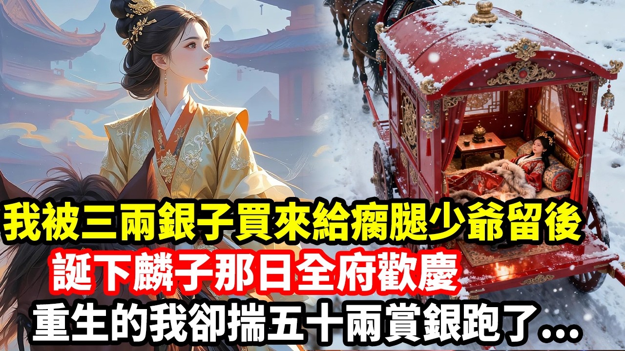 我被三兩銀子買來給瘸腿少爺留後，誕下麟子那日全府歡慶，重生的我卻揣五十兩賞銀跑了...