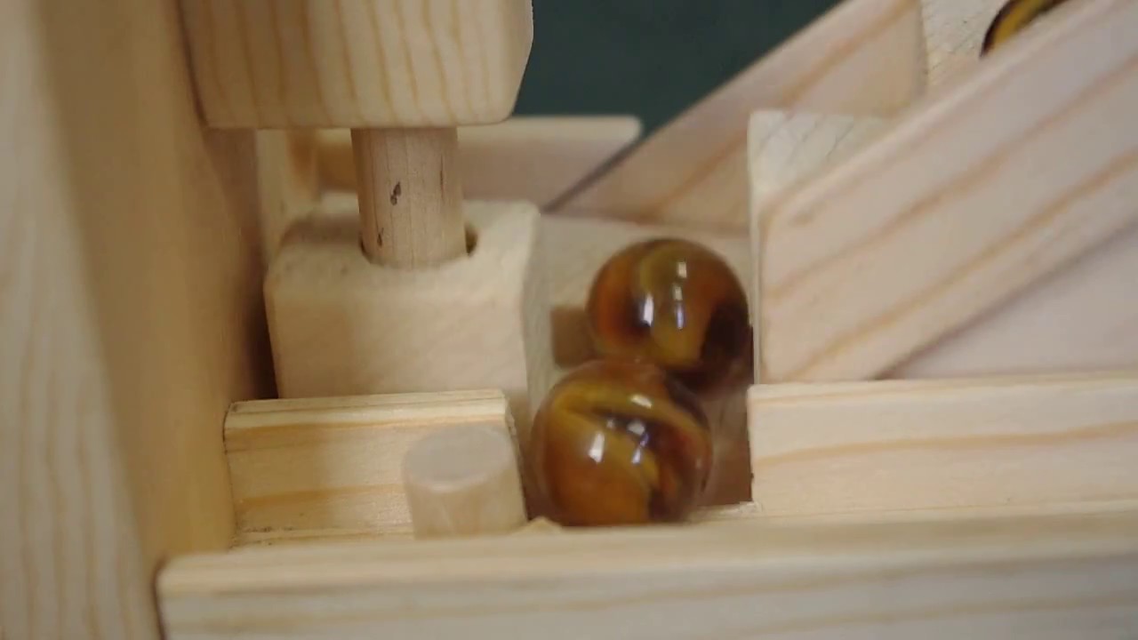 A Wooden Marble Run in a Frame