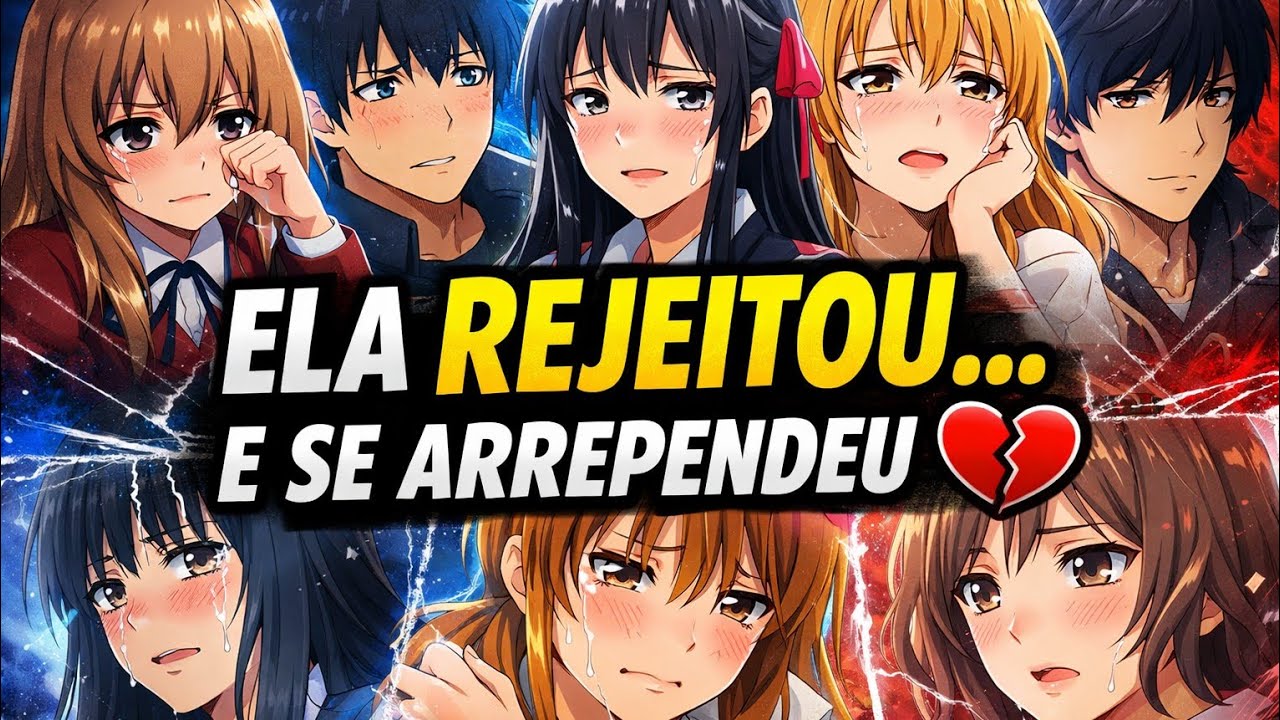 🔥 5 Animes de Romance Onde Ela Rejeita Ele… e Depois se Arrepende 💔