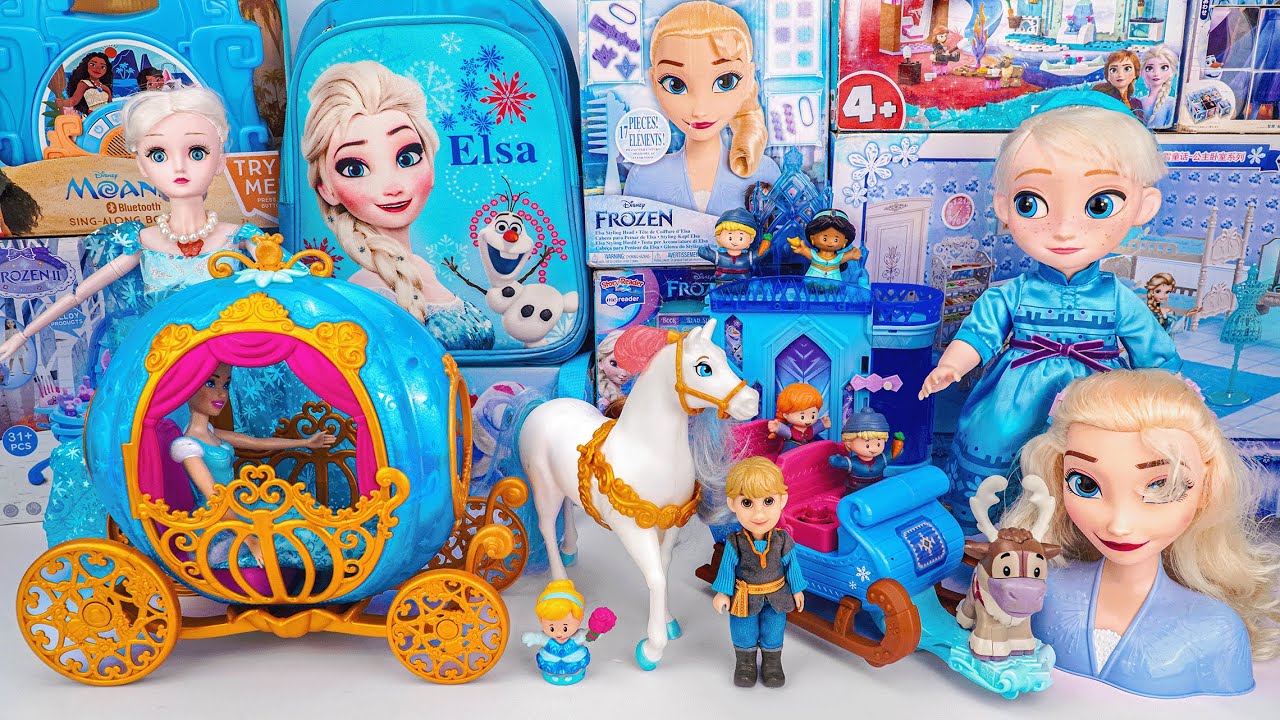 Unboxing Disney Frozen Toys | Princess Cinderella&rsquo;s Rolling Carriage Playset | Elsa Styling Head Toy
