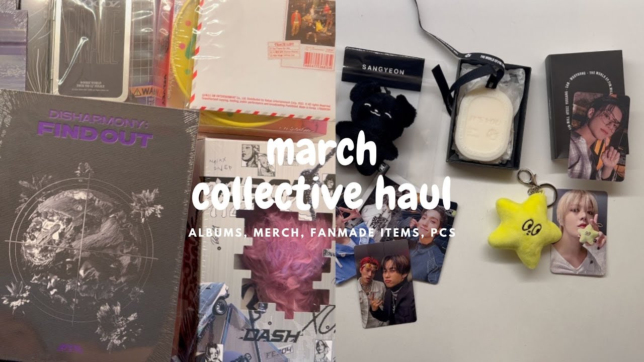 March Collective Haul- albums, tour and fanmade merch, and my first broadcast cards !!