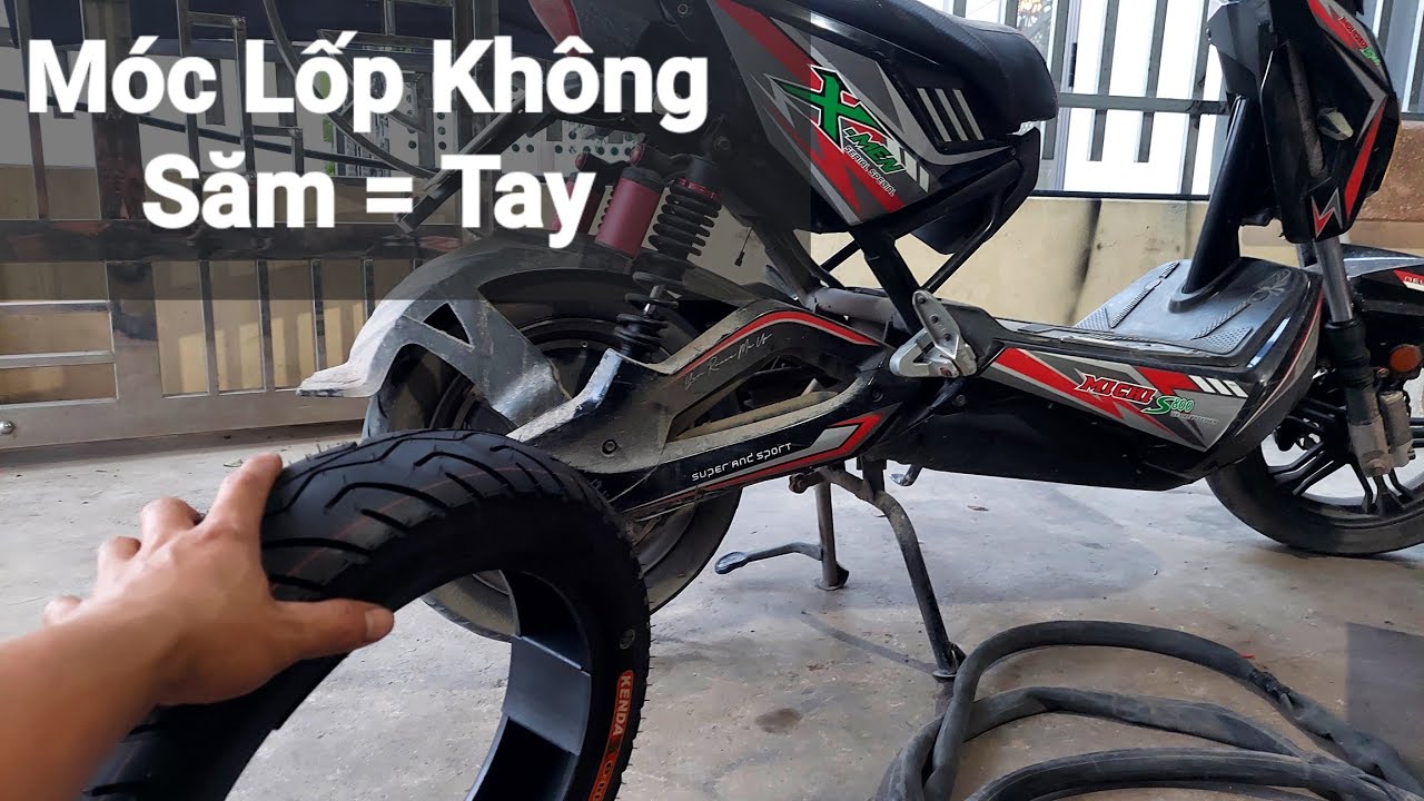 Hướng dẫn ae thay lốp xe điện XMen đằng sau lốp không săm thủ công bằng tay đơn giản nhanh nhất