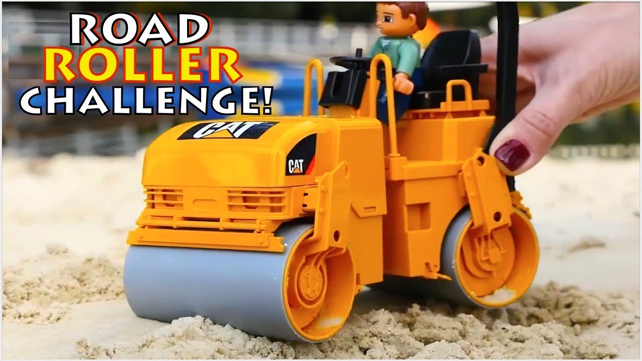 Road Roller CHALLENGE! - Sand Pit Toys - Kids Construction - Best Learning videos for kids