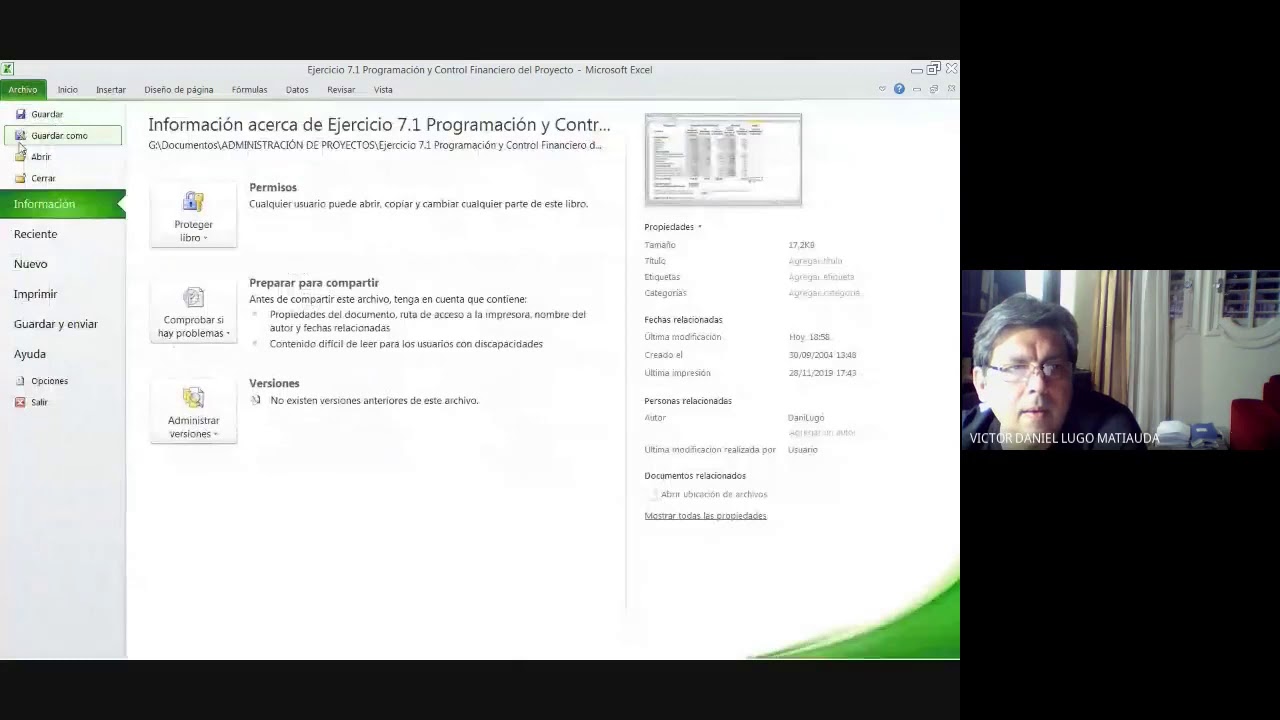 Ejercicio 7.1 Control Financiero del Proyecto (2020-11-17)