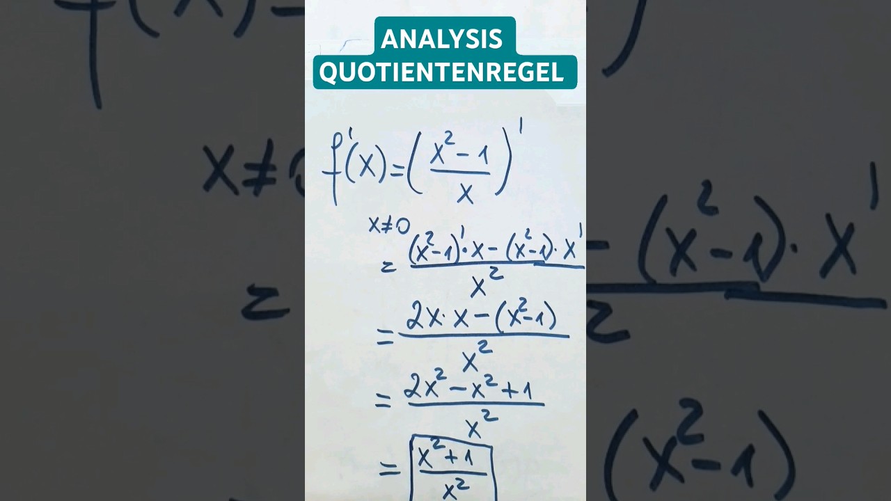 QUOTIENTENREGEL ANWENDEN: EIN BEISPIEL #youtubeshorts #schnell_mathe #quotient #maths #tutorial