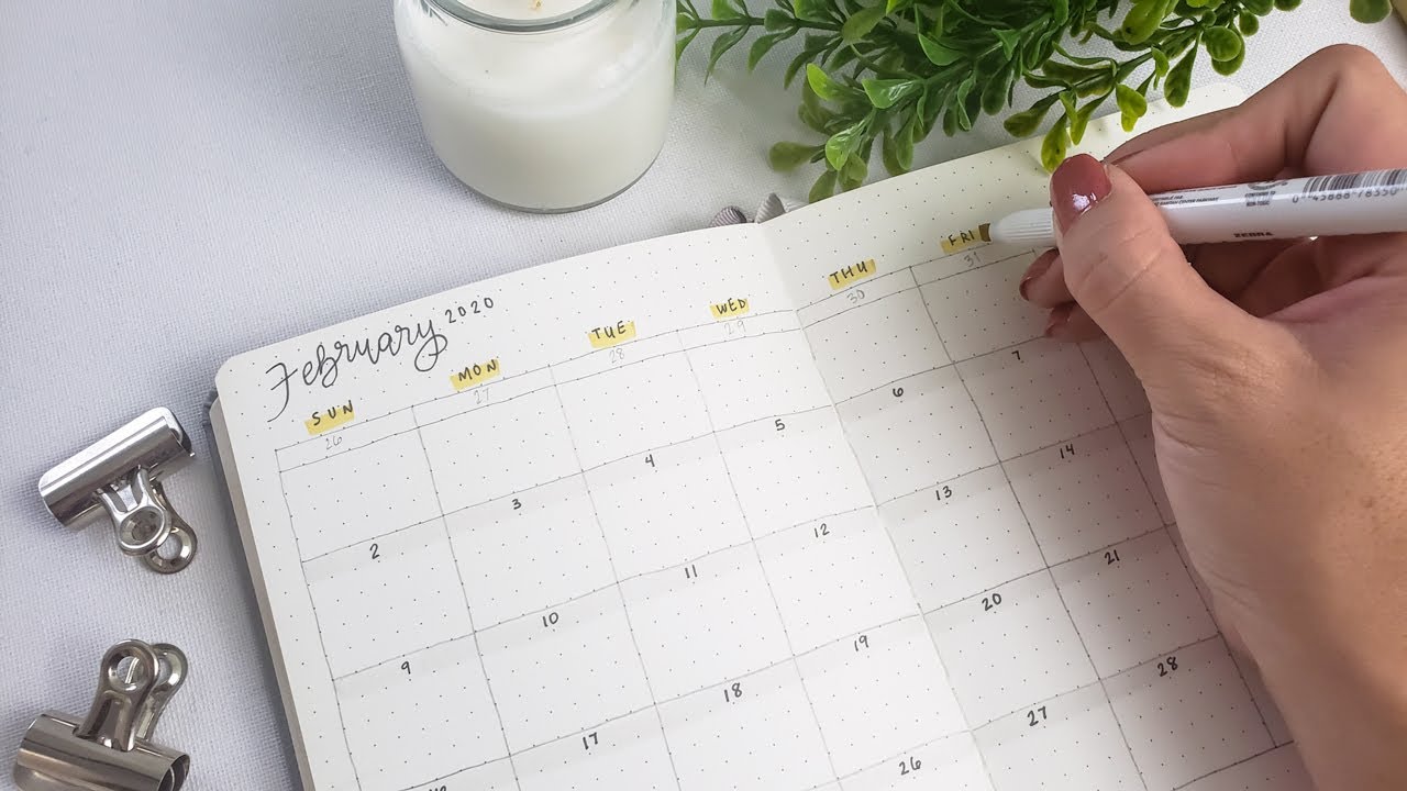 Bullet Journal Setup for February 2020 - Minimal & Quick