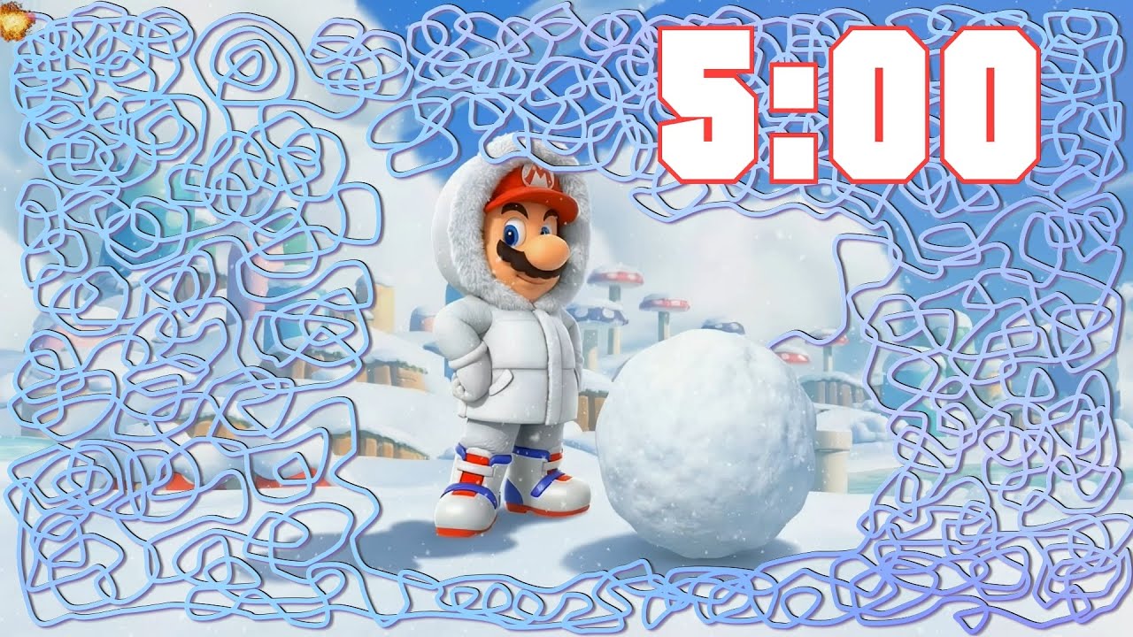5 Minute Bomb Timer with music mario Winter Snow ball