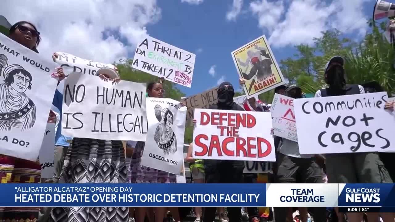 Proud Boys leader and Miccosukee Tribe clash at 'Alligator Alcatraz' on opening day