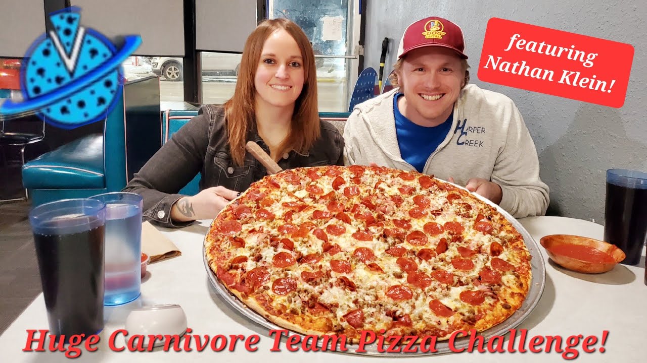HUGE CARNIVORE TEAM PIZZA CHALLENGE!! - WITH NATHAN KLEIN!! ROSE BROS - HAMILTON, IN