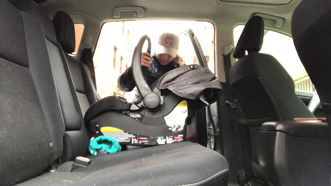 Evenflo LiteMax installed Without the Base, with the Seat Belt