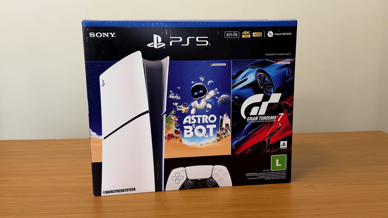 NOVO BUNDLE PS5 DIGITAL 825GB ASTRO BOT E GRAN TURISMO 7 – UNBOXING COMPLETO