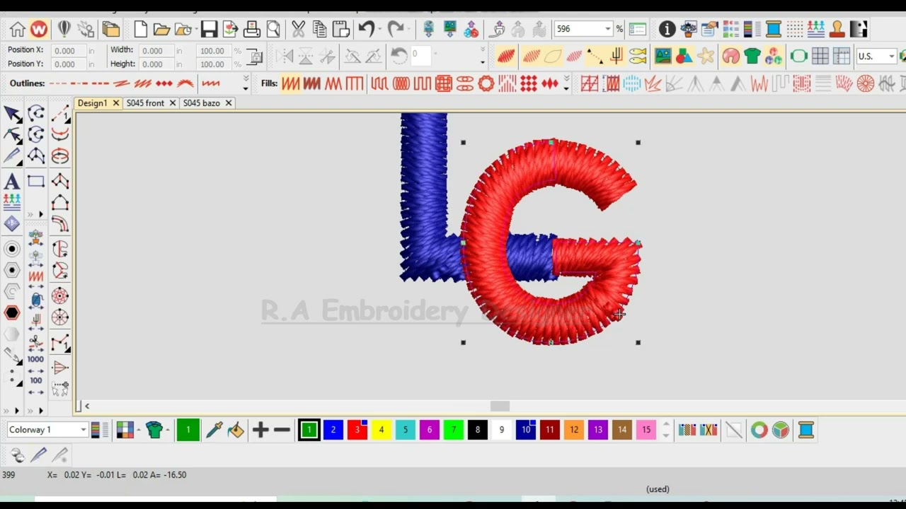 Class 2 logo wilcome software create || RA embroidery designer #raembroiderydesigner