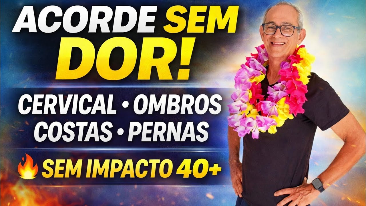 ACORDE SEM DOR! 🔥 Cervical, Ombros, Costas e Pernas | Aula Completa Sem Impacto 40+/60+