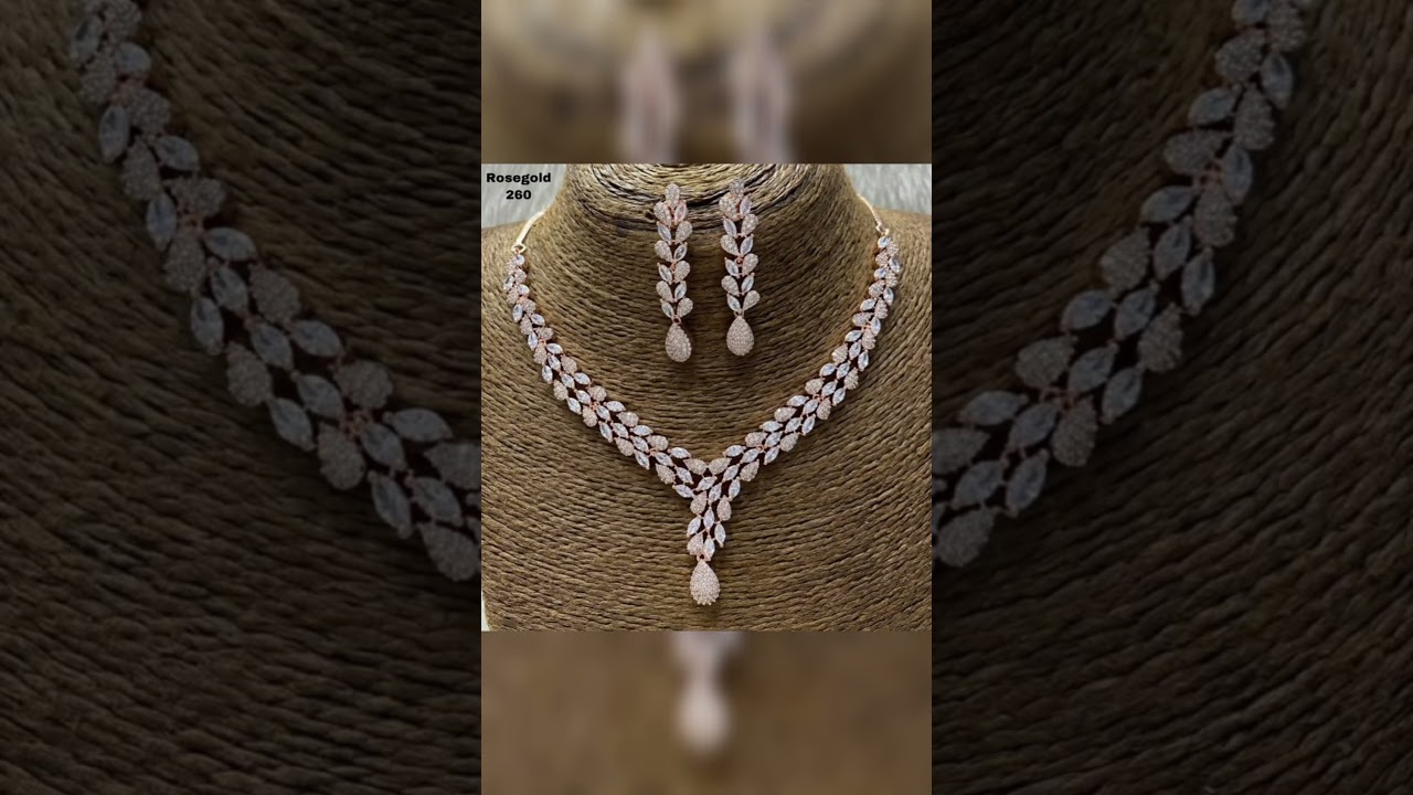 latest beautiful diamond set necklace design 2025