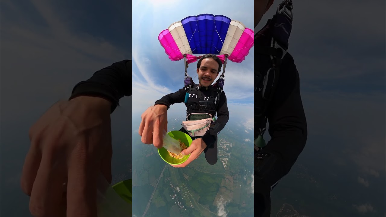 GoPro | Funny Skydiving + Cereal-Making Stunt 🎬 Osmar Ochoa #Shorts #Stunt