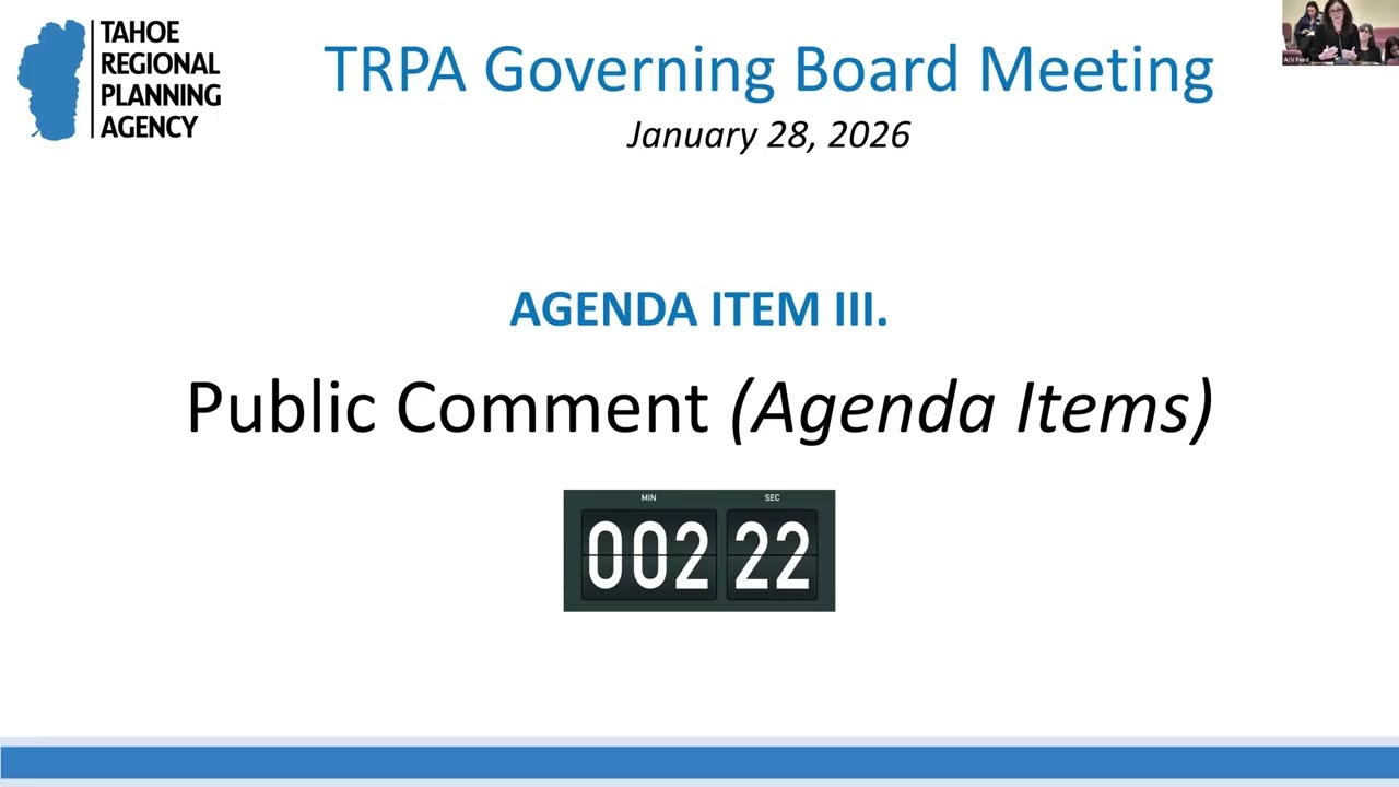 TRPA Governing Board - January 28, 2026