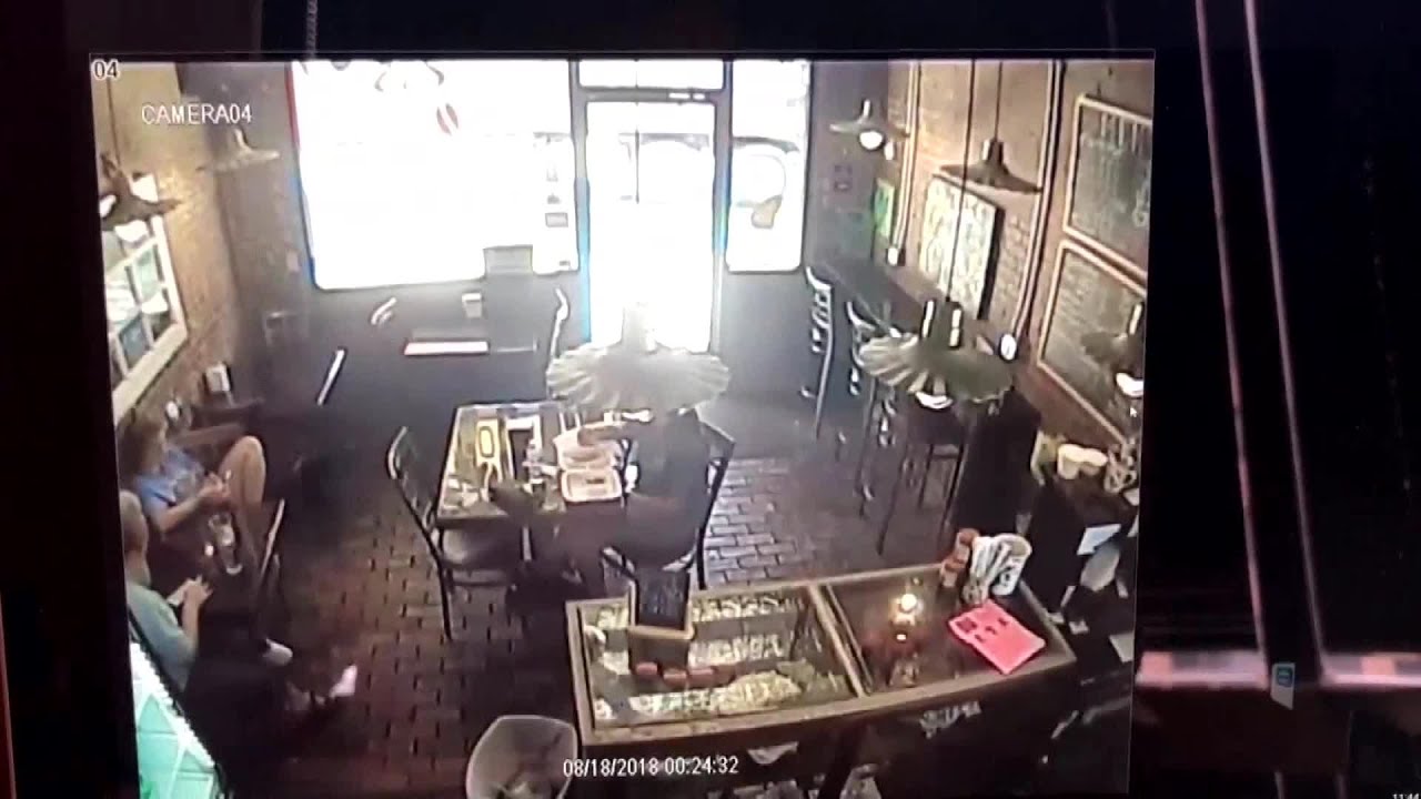 Surveillance video shows coffee shop explosion