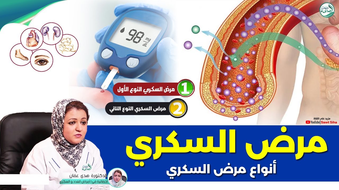 السكري : الفرق بين مرض السكر النوع الأول والثاني | د. هدى عفان أخصائية في أمراض الغدد و السكري