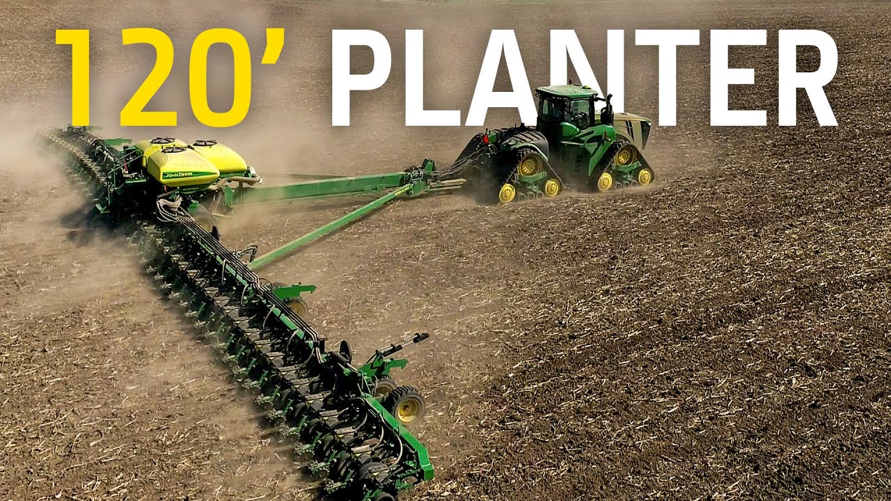 Big John Deere DB120 48 Row 120 ft. Planter in Action in Illinois