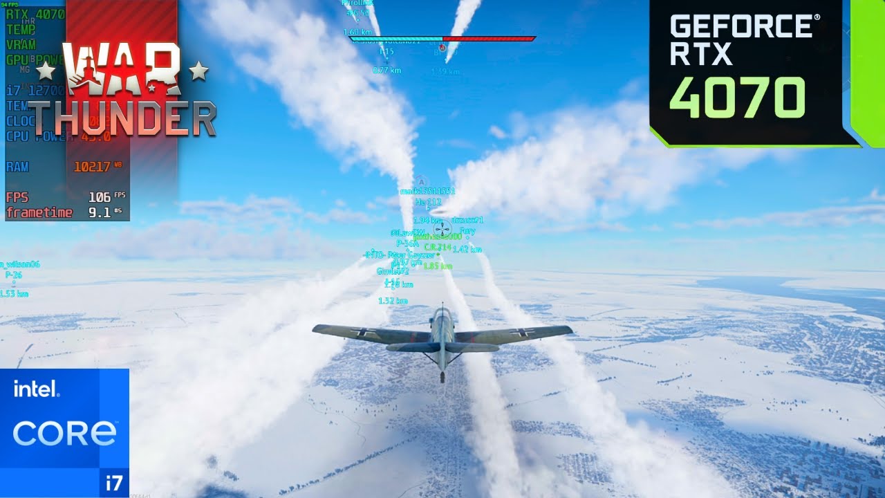 RTX 4070 + i7-12700H - ASUS TUF F15 | War Thunder ( All Settings )