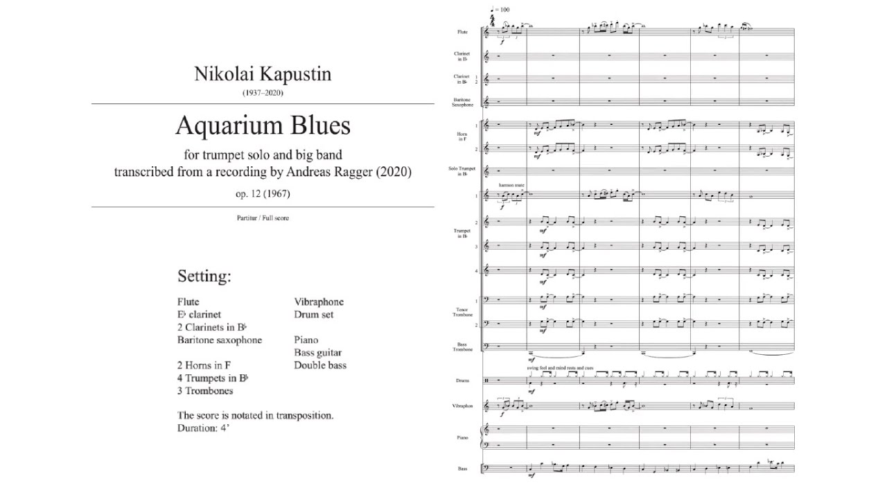 Nikolai Kapustin - Aquarium Blues, Op. 12 [with score]