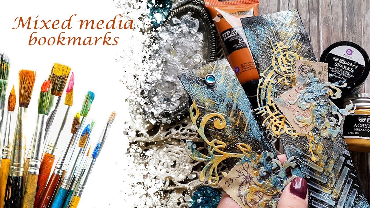 Mixed media bookmarks tutorial