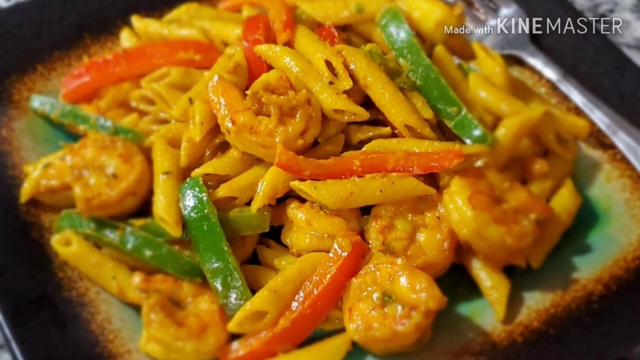 JAMAICAN CREAMY CURRY SHRIMP PASTA 🍤😋