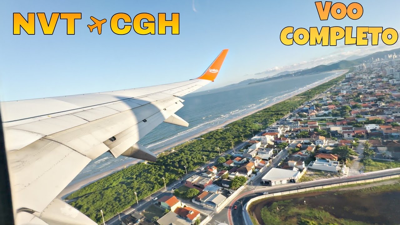 VOO COMPLETO ✈️ de Navegantes NVT SC a Congonhas CGH SP - Boeing 737-8 da GOL