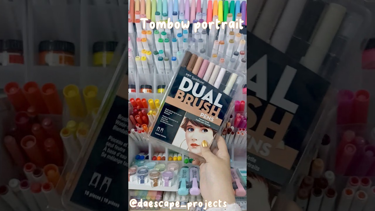 💄Tombow portrait dual tip brush pens swatches #brushpensdae