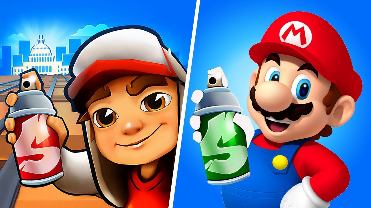 Subway Surfers VS Super Mario Run, Subway Surfers New Update Washington DC, Subway Surf Youtube