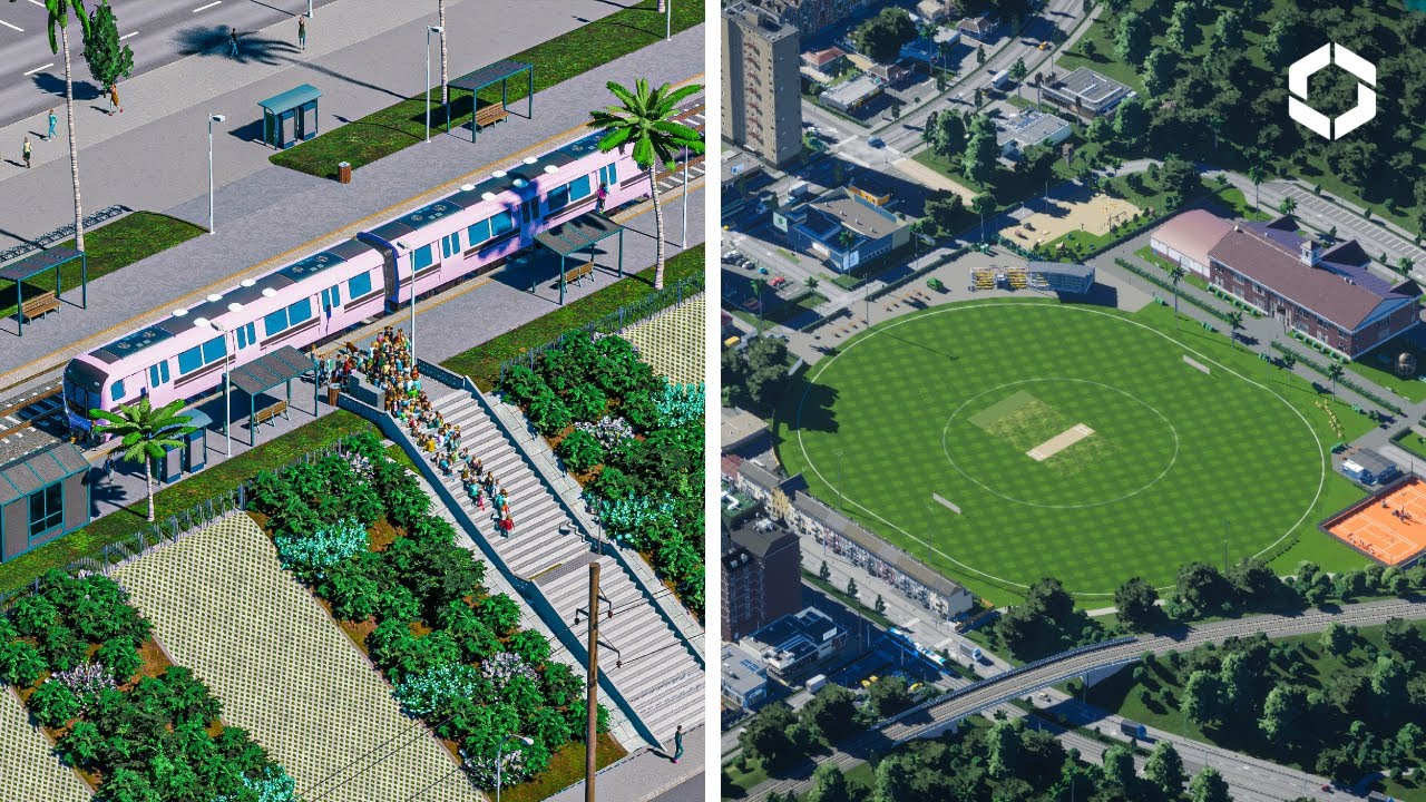 Train Station Stairs & Cricket Ground Stripes – Cities Skylines 2