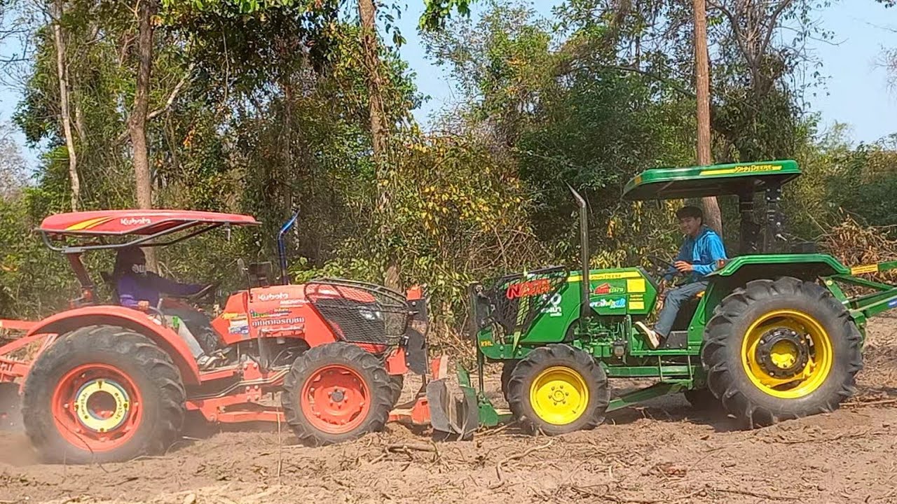 มาลุ้นกันว่าระหว่าง คูโบต้าM6240ปะทะจอห์นเดีย5050d ใครจะแรงกว่ากันมันมากงานนี้สุดจัดทั้งคู่