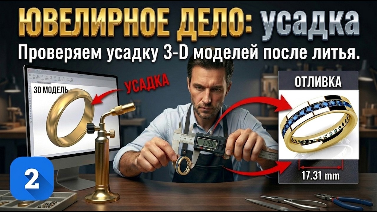 Ювелирное дело. Проверяем усадку 3-D моделей после литья часть 2.