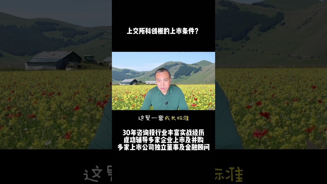 上交所科创板的上市条件? #上海证券交易所 #科创板 #上市 #融资 #上市顾问