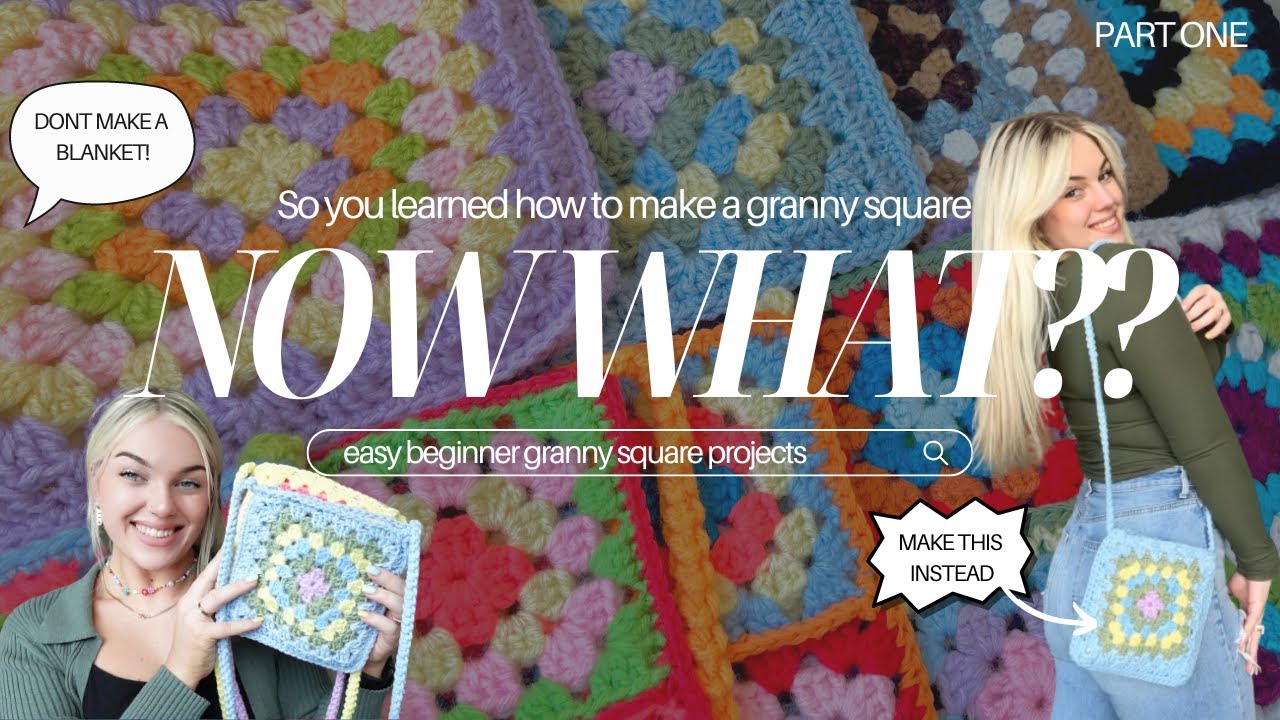 How to crochet a granny square + what to do with it - granny square bag tutorial with liner! *EASY*