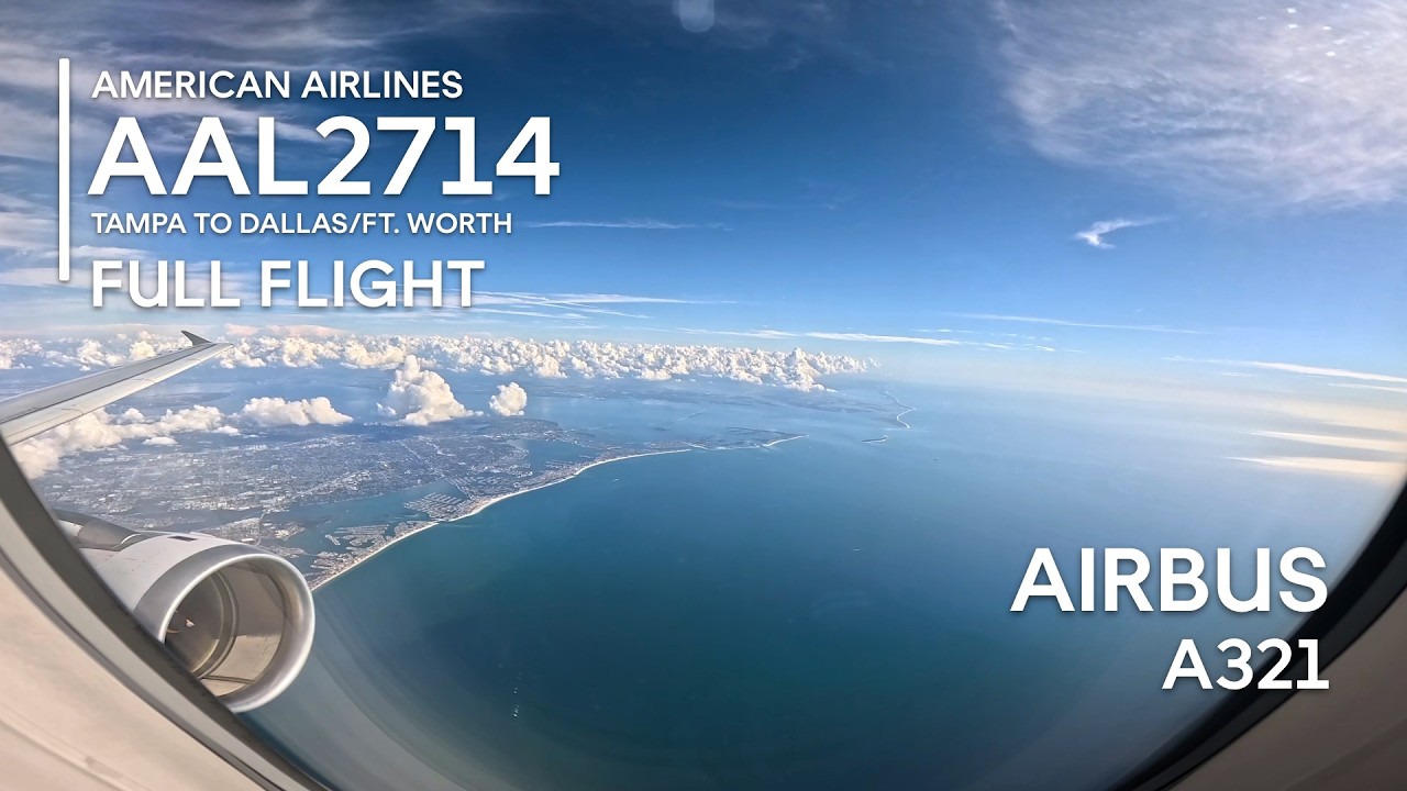 FULL FLIGHT [4K] Tampa to Dallas | American Airlines AAL2714 - Airbus A321 - TPA to DFW