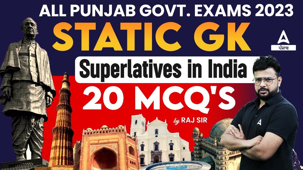 Superlatives In India 20 MCQs | Static GK For All Competitive Exams 2023 By Raj Sir