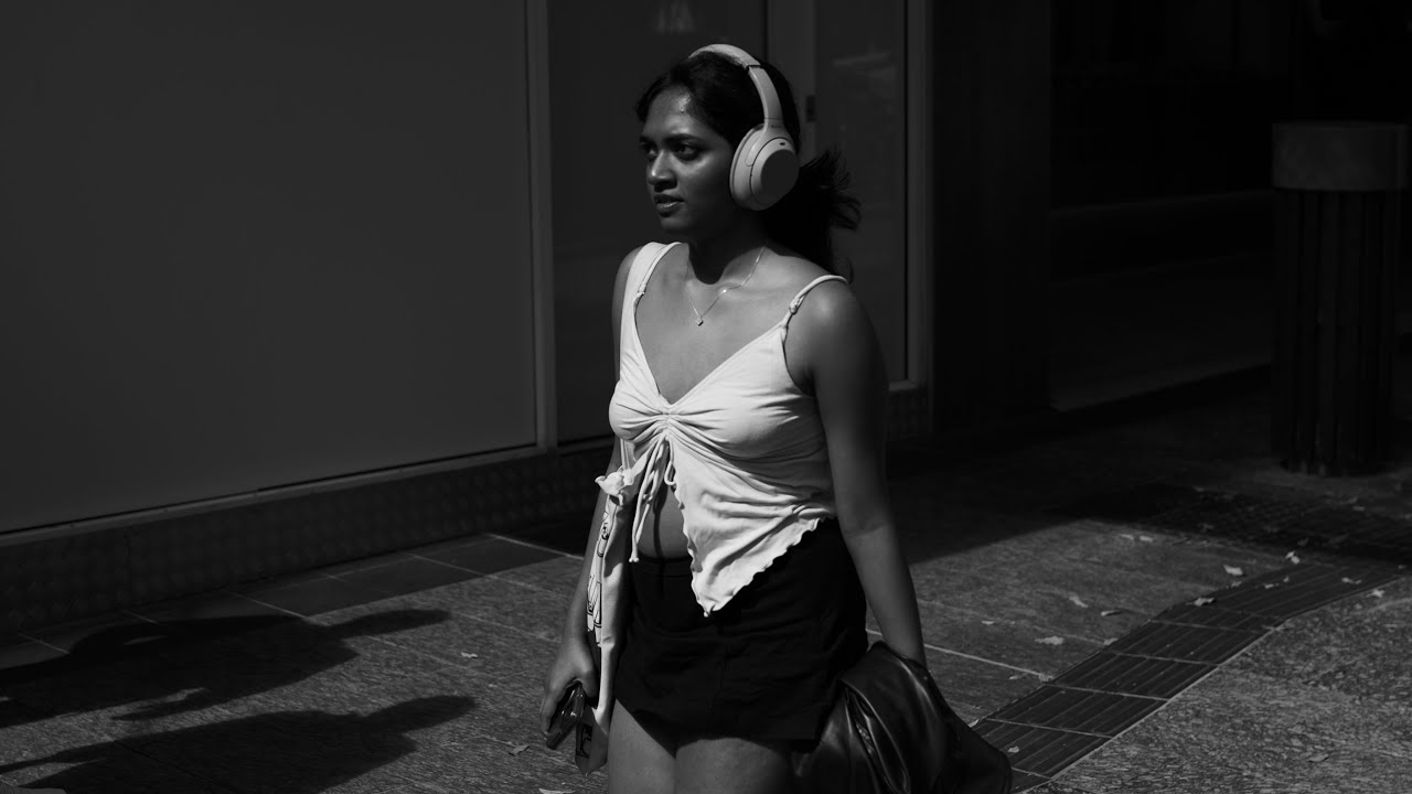 Relaxing P.O.V. Street Photography Lumix S9 50mm 1.8 S Leica Monochrome B&W J-peg Brisbane city