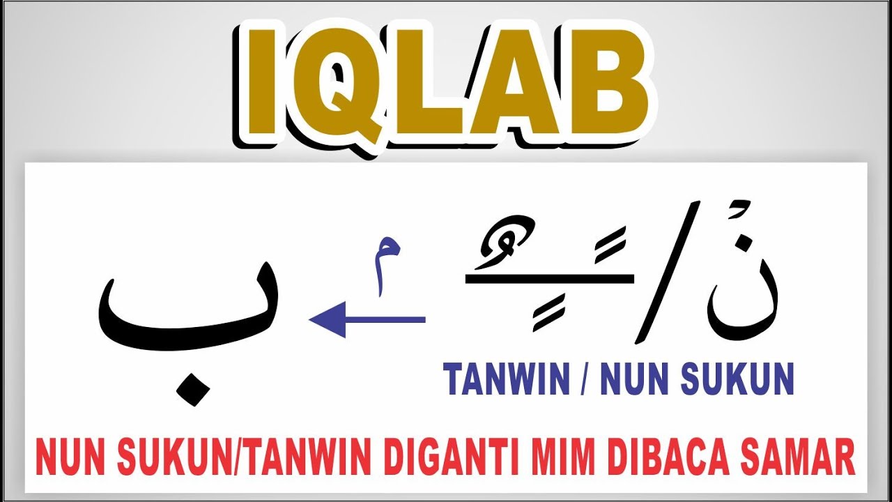 IQLAB - NUN SUKUN ATAU TANWIN DIUBAH MENJADI MIM - HUKUM NUN SUKUN DAN TANWIN || BELAJAR TAJWID