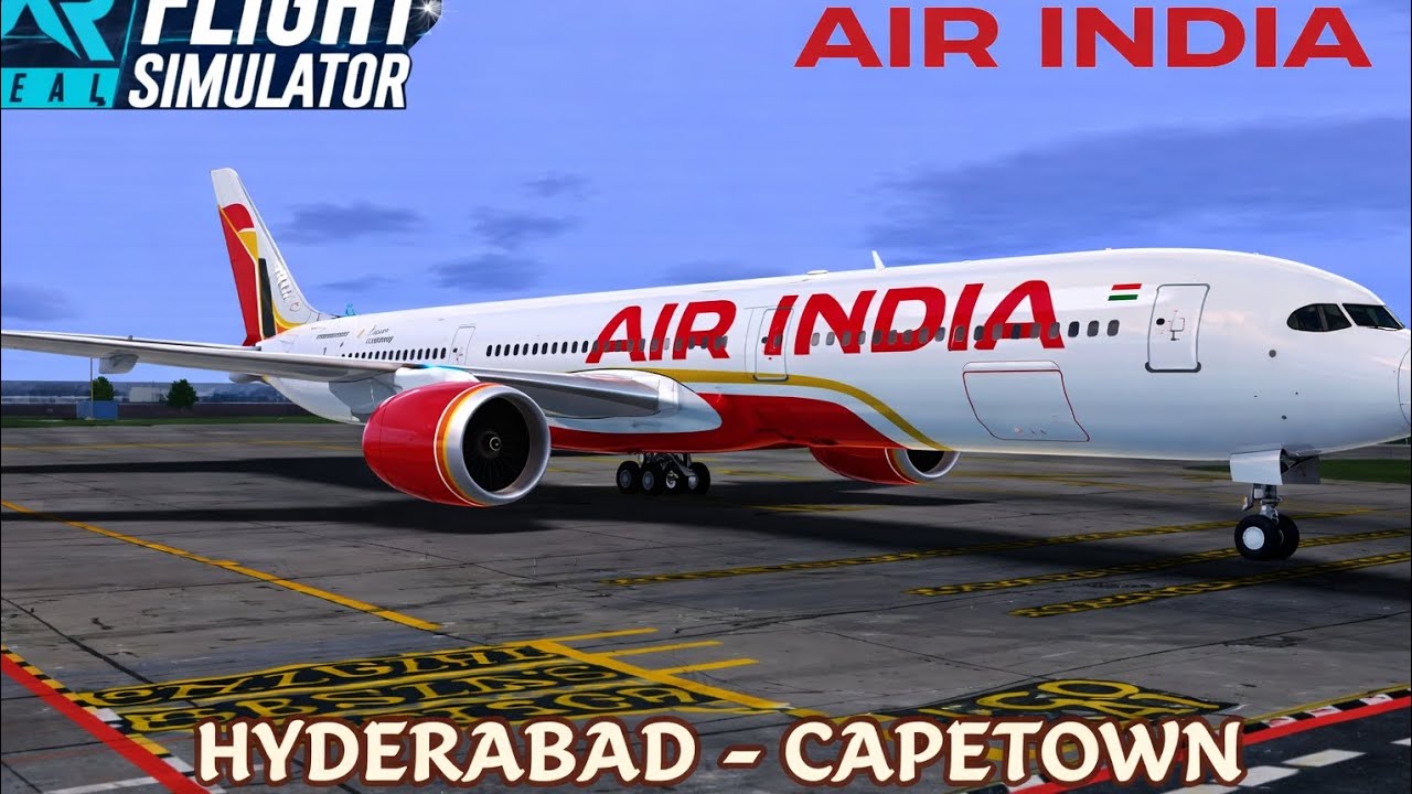 Full Flight Air India B787 Dreamliner Hyderabad to Capetown _Real Flight Simulator Pro