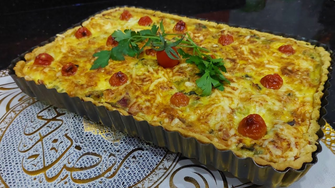 كيش عائلية خفيفة بالبورو..Quiche familiale simple aux poireaux