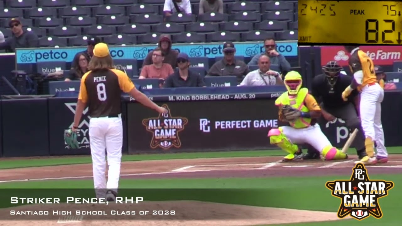 Striker Pence Prospect Video, RHP, Santiago High School Class of 2028, PG All Star CF