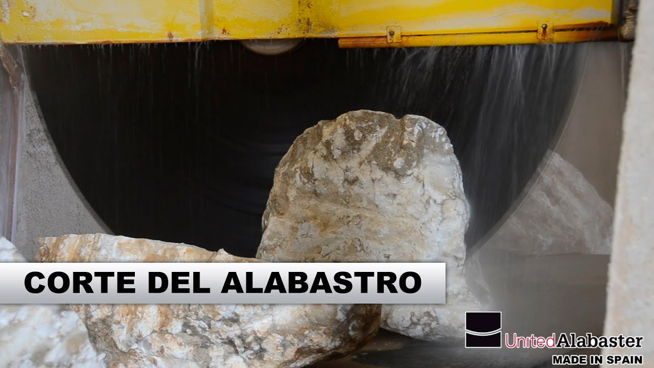 United Alabaster. Corte del alabastro. Piedra natural para iluminación. variedad: Azaila.