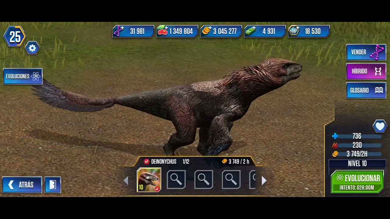 Jurassic World: el juego - Majungasaurus, Tropeognathus Nivel 40, Deinonychus, Fase de Batalla 25