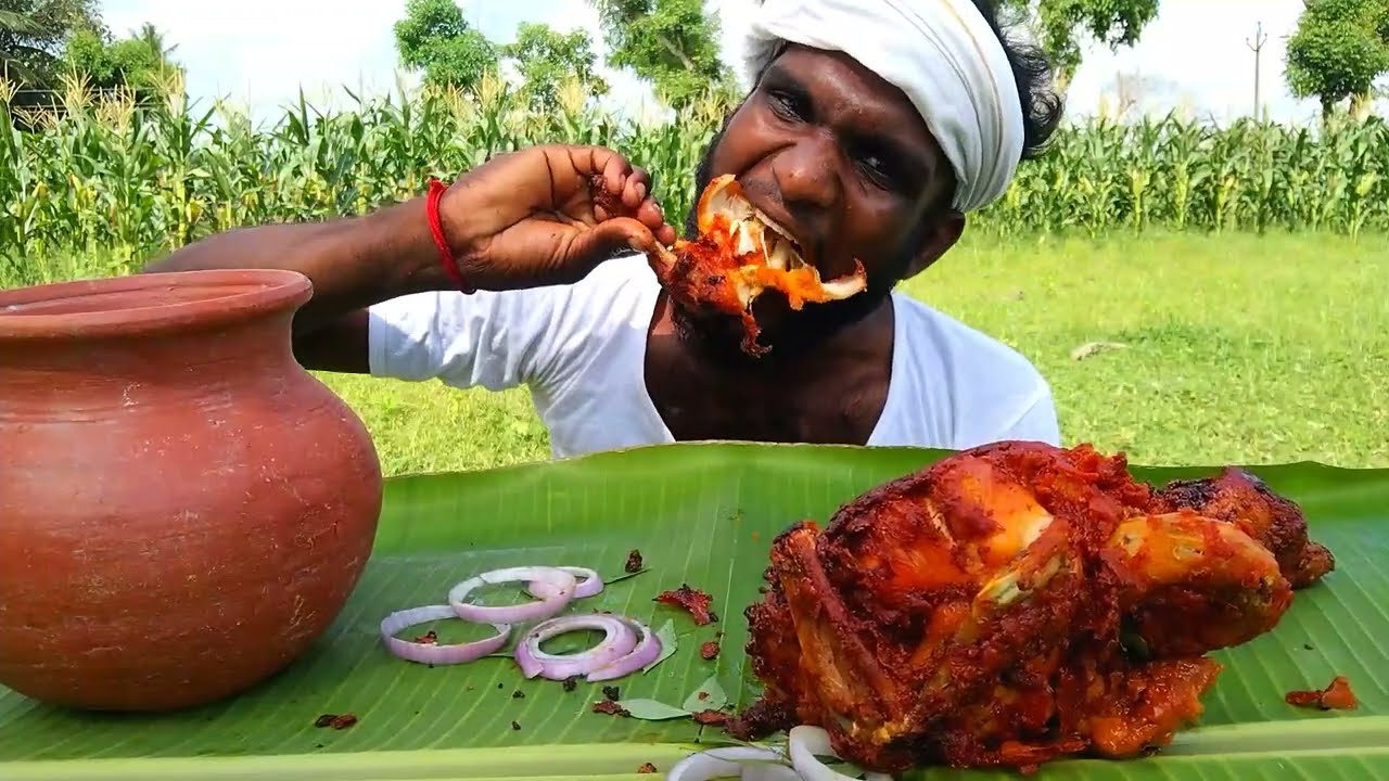 WHOLE CHICKEN EATING CHALLENGE VILLAGE EATING | Full Chicken Eating Show | Gramiya Eating Channel