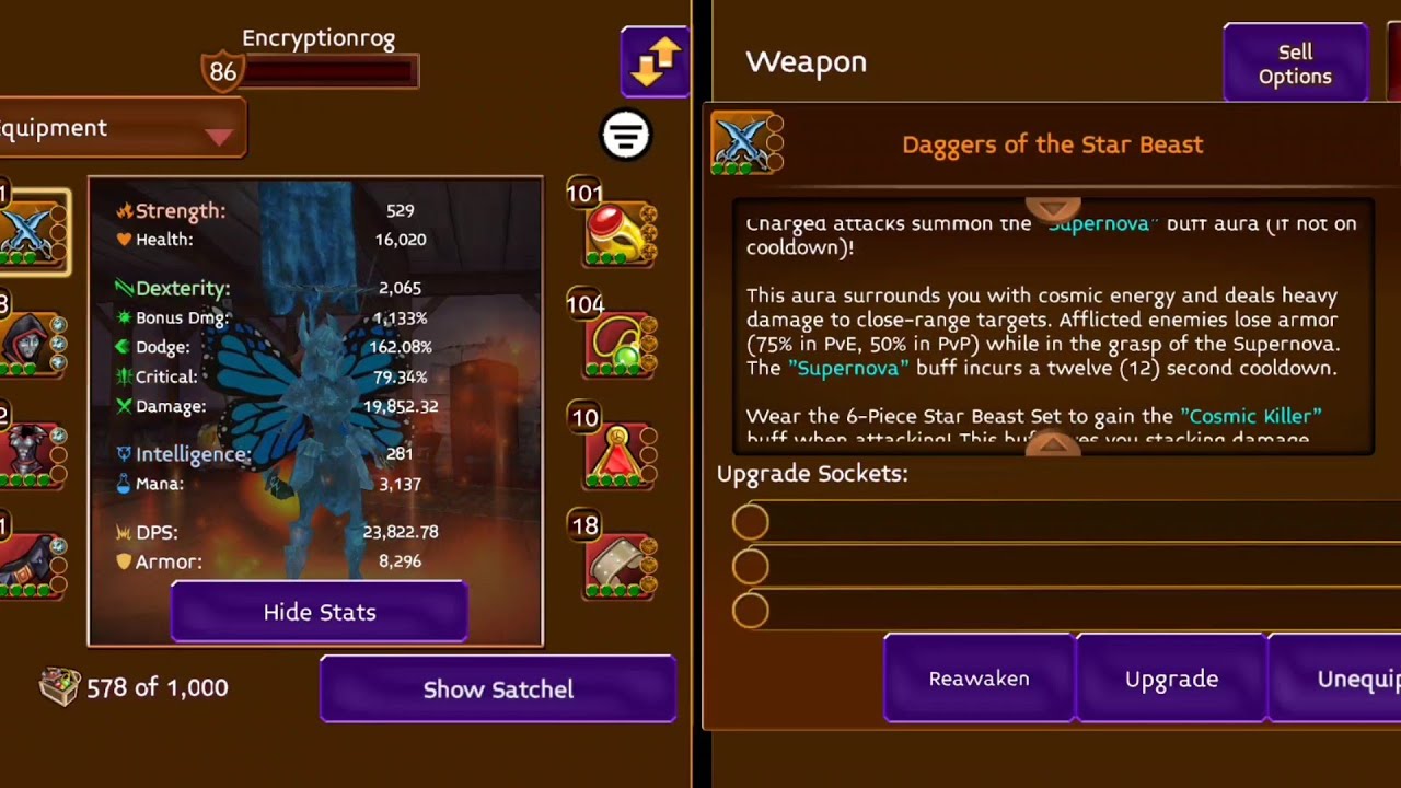 Arcane Legends Starbeast Dagger proc (No buffs / changes) original release April 12 2024